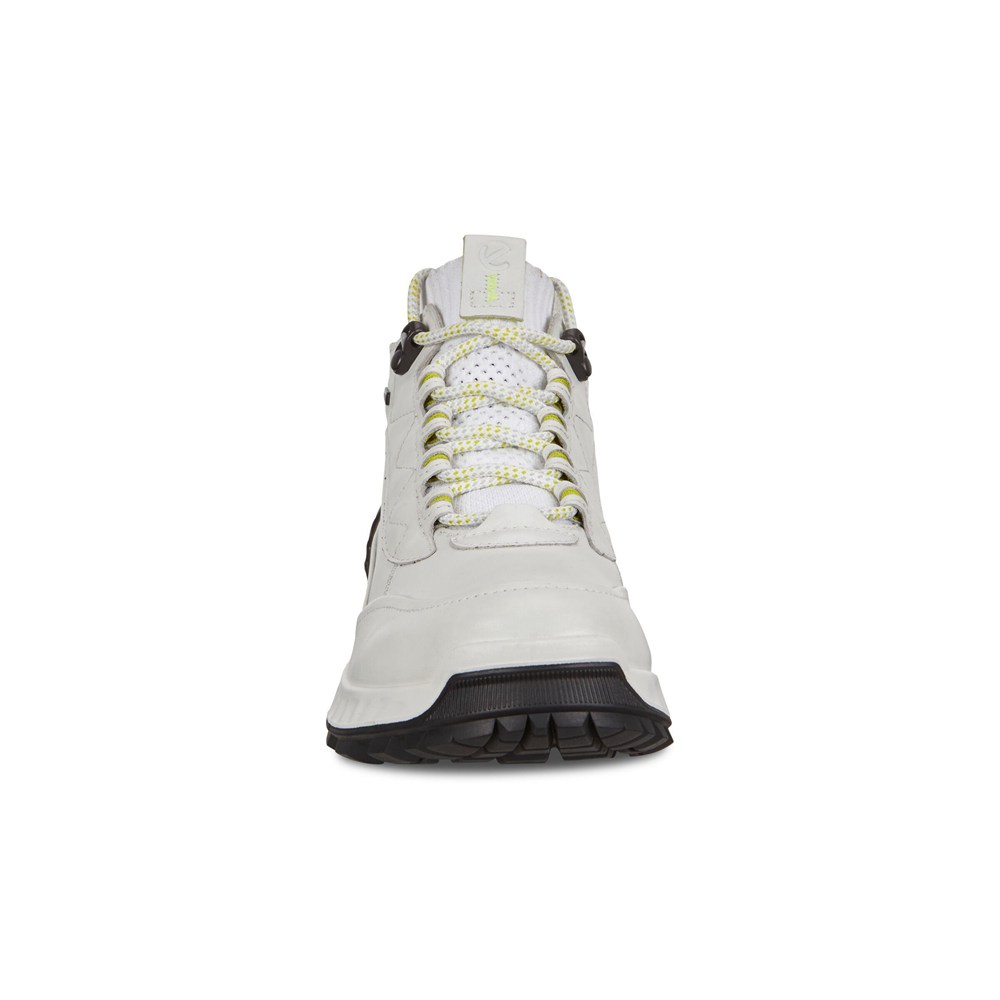 Womens Hiking Shoes - ECCO Exohike Mid Gtx - White - 8204ELYQW